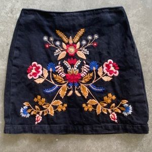 Embroidered Mini Skirt || TOPSHOP